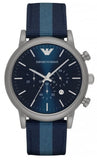 Emporio Armani Luigi Chronograph Quartz Blue Dial Blue Nylon Strap Watch For Men - AR1949