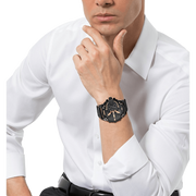 Diesel Big Daddy Chronograph Black Dial Black Steel Strap Watch For Men - DZ7312