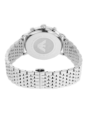 Emporio Armani Aviator Chronograph Beige Dial Silver Steel Strap Watch For Men - AR11239
