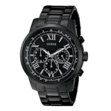 Guess Horizon Chronograph Black Dial Black Steel Strap Watch For Men - W0379G2