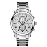 Guess Exec Quartz Silver Dial Silver Steel Strap Watch for Men - W0075G3