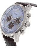 Guess Horizon Chronograph Analog Blue Dial Brown Leather Strap Watch For Men - W0380G6