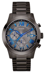 Guess Atlas Quartz Grey Dial Grey Steel Strap Watch For Men - W0668G2