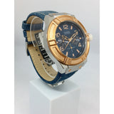 Guess Rigor Analog Blue Dial Blue Denim Strap Watch For Men - W0040G6