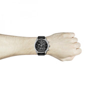 Hugo Boss Champion Chronograph Black Dial Black Leather Strap Watch for Men - 1513816