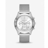 Michael Kors Slim Runway Chronograph Silver Dial Silver Mesh Bracelet Watch For Men - MK9059