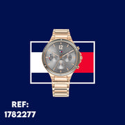 Tommy Hilfiger Eve Chronograph Quartz Grey Dial Rose Gold Steel Strap Watch For Women - 1782277