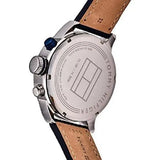 Tommy Hilfiger Jackson Silver Dial Black Leather Strap Watch for Men - 1791240