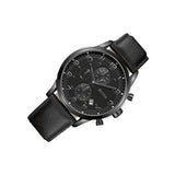 Hugo Boss Blackout Chronograph Black Dial Black Leather Strap Watch For Men - HB1512567