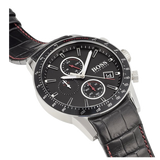 Hugo Boss Rafale Chronograph Black Dial Black Leather Strap Watch For Men - 1513390