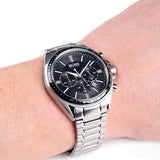 Hugo Boss Driver Chronograph Black Dial Silver Steel Strap Watch For Men - 1513080