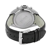 Hugo Boss Casual Chronograph Silver Dial Black Leather Strap Watch For Men - HB1512880