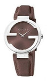 Gucci Interlocking G Brown Dial Brown Leather Watch For Men - YA133319