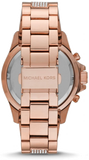 Michael Kors Everest Chronograph Black Dial Rose Gold Steel Strap Watch For Women - MK5875