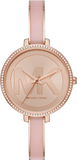 Michael Kors Jaryn Analog Rose Gold Dial Pink Steel Strap Watch For Women - MK4545