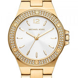 Michael Kors Lennox Three-Hand Silver Dial Gold Steel Strap Watch For Women - MK7278