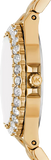 Michael Kors Lennox Three Hand Black Dial Gold Steel Strap Watch For Women - MK7394