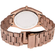 Michael Kors Runway Quartz Brown Dial Brown Steel Strap Watch For Women - MK3418