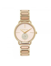 Michael Kors Portia Rose Gold Dial Two Tone Steel Strap Watch for Women - MK3706