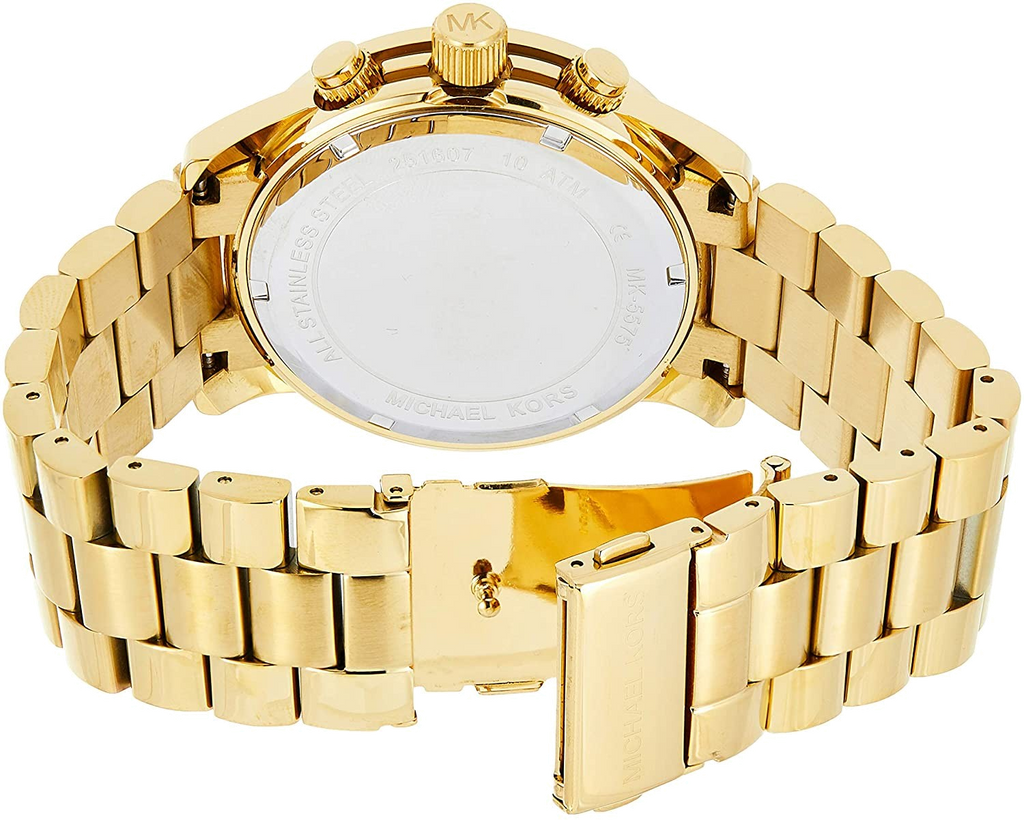 Michael Kors Runway Gold Dial Gold Steel Strap Watch for Women
