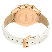Swarovski Octea Chrono Crystals White Dial White Leather Strap Watch for Women - 5671150