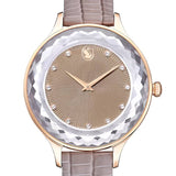 Swarovski Octea Nova Beige Dial Grey Leather Strap Watch for Women - 5649999