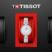 Tissot T Lady Flamingo Mother of Pearl White Dial Silver Steel Strap Watch For Women - T094.210.11.111.00