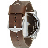 Fossil The Commuter White Dial Brown Leather Strap Watch for Men - FS5275