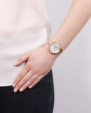 Calvin Klein Drift White Dial Rose Gold Steel Strap Watch for Women - K6S2N616