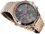 Tommy Hilfiger Eve Chronograph Quartz Grey Dial Rose Gold Steel Strap Watch For Women - 1782277