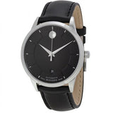 Movado 1881 Automatic Black Dial Black Leather Strap Watch for Men - 606873