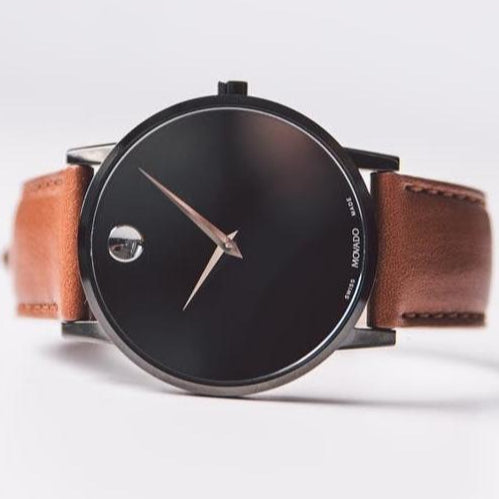 Movado Museum Classic Black Dial Brown Leather Strap Watch for Men Movado Museum Classic Black Dial Brown Leather Strap Watch for Men