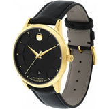 Movado 1881 Automatic Black Dial Black Leather Strap Watch For Men - 606875