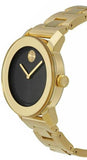 Movado Bold Black Dial Gold Steel Strap Unisex Watch - 3600397