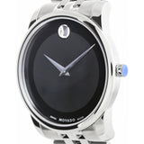 Movado Museum Classic Black Dial Silver Steel Strap Watch For Men - 606504