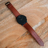 Movado Museum Classic Black Dial Brown Leather Strap Watch for Men - 0607198