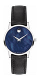 Movado Museum Classic Blue Dial Black Leather Strap Watch for Men - 0607197