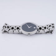 Movado Veturi Quartz Black Dial Silver Steel Strap Watch for Women - 0606338