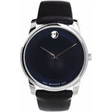 Movado Museum Classic Blue Dial Black Leather Strap Watch for Men - 606610