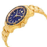 Movado Series 800 Blue Dial Gold Steel Strap Watch For Men - 2600144