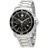 Movado Series 800 Chronograph Black Dial Silver Steel Strap Watch For Men - 2600142