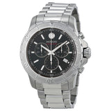 Movado Series 800 Chronograph Black Dial Silver Steel Strap Watch For Men - 2600110