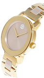 Movado Bold Beige Dial Two Tone Steel Strap Watch For Women - 3600640