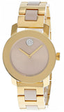 Movado Bold Beige Dial Two Tone Steel Strap Watch For Women - 3600640