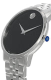 Movado Museum Classic Black Dial Silver Steel Strap Watch for Men - 0607199