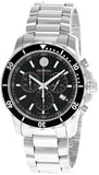 Movado Series 800 Chronograph Black Dial Silver Steel Strap Watch For Men - 2600142