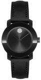 Movado Bold Black Dial Black Leather Strap Watch for Women - 3600483