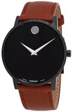 Movado Museum Classic Black Dial Brown Leather Strap Watch for Men - 0607198