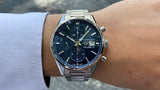 Tag Heuer Carrera Chronograph 41mm Blue Dial Silver Steel Strap Watch for Men - CBK2112.BA0715