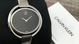 Calvin Klein Impetuous Black Dial Silver Steel Strap Watch for Women - K4F2N111